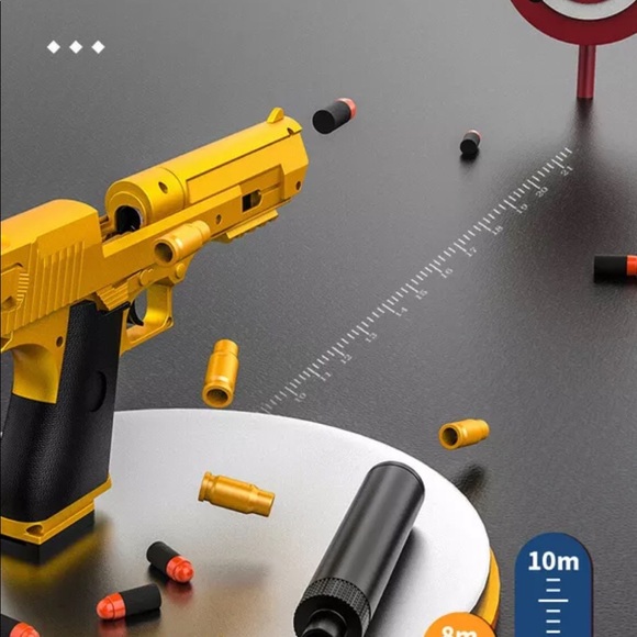 Toy 🎯🔫Gold Desert Eagle 50cal style Shell Ejection (Soft Bullet) Toy Gun - Picture 10 of 15